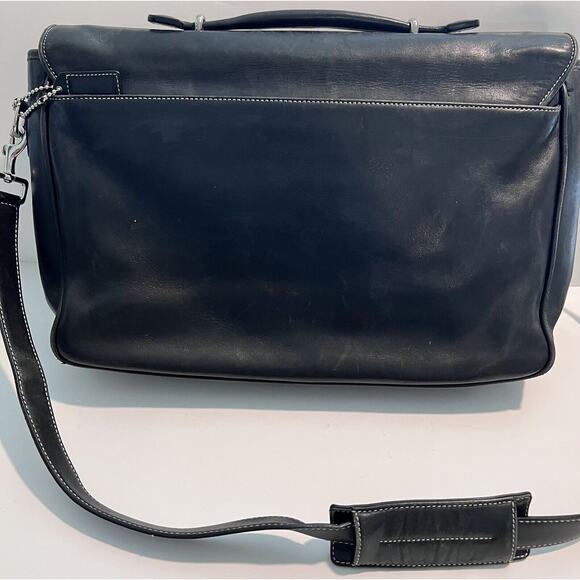 Coach Lexington, Black, Leather Briefcase/Laptop Bag, silver hardware, preowned - Picture 4 of 12